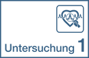Praxisschilder aus Acryl / Folie Untersuchung 1 zum Kleben Praxisschild Untersuchung 1
