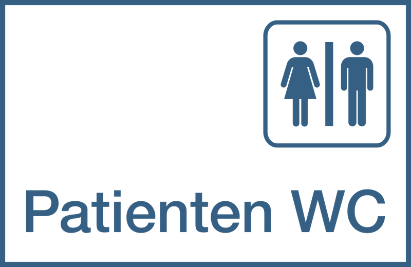 Praxisschilder aus Acryl / Folie Patienten WC zum Kleben Praxisschild Patienten WC online-tuerschilder.com 