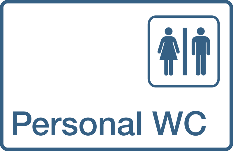 Praxisschild aus Acrylglas / Folie Personal WC zum Kleben Praxisschild Personal WC Folienaufkleber 