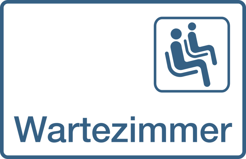 Praxisschilder aus Acryl / Folie Wartezimmer zum Kleben Praxisschild Wartezimmer  Folienaufkleber 