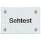 Praxisschild aus Glas Sehtest 3