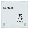 Praxisschild aus Glas Sehtest  in 100x150 mm oder 150x150 mm