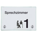 Praxisschildeer aus Glas Sprechzimmer 1 3