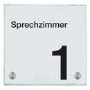 Praxisschildeer aus Glas Sprechzimmer 1 17