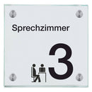 Praxisschild aus Glas Sprechzimmer 3 1