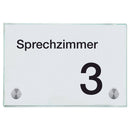 Praxisschild aus Glas Sprechzimmer 3 1