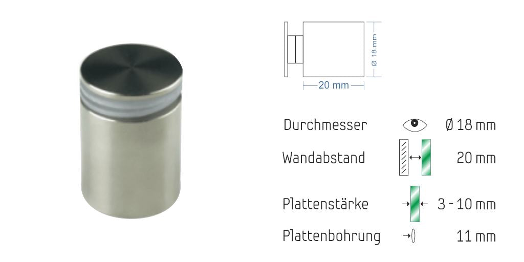 Abstandshalter Steinburg mit Inbus 14