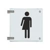 Winkelschilder Gender WC nur Piktogramm, 2 Scheiben mit Glasverbinder