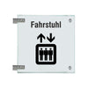 Nasenschilder Fahrstuhl Piktogramm und Text, 2 Scheiben mit Glasverbinder