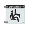 Nasenschilder Wartezimmer mit Balken, 2 Scheiben mit Glasverbinder