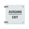 Fahnenschild Ausgang nur Text, 2 Scheiben mit Glasverbinder
