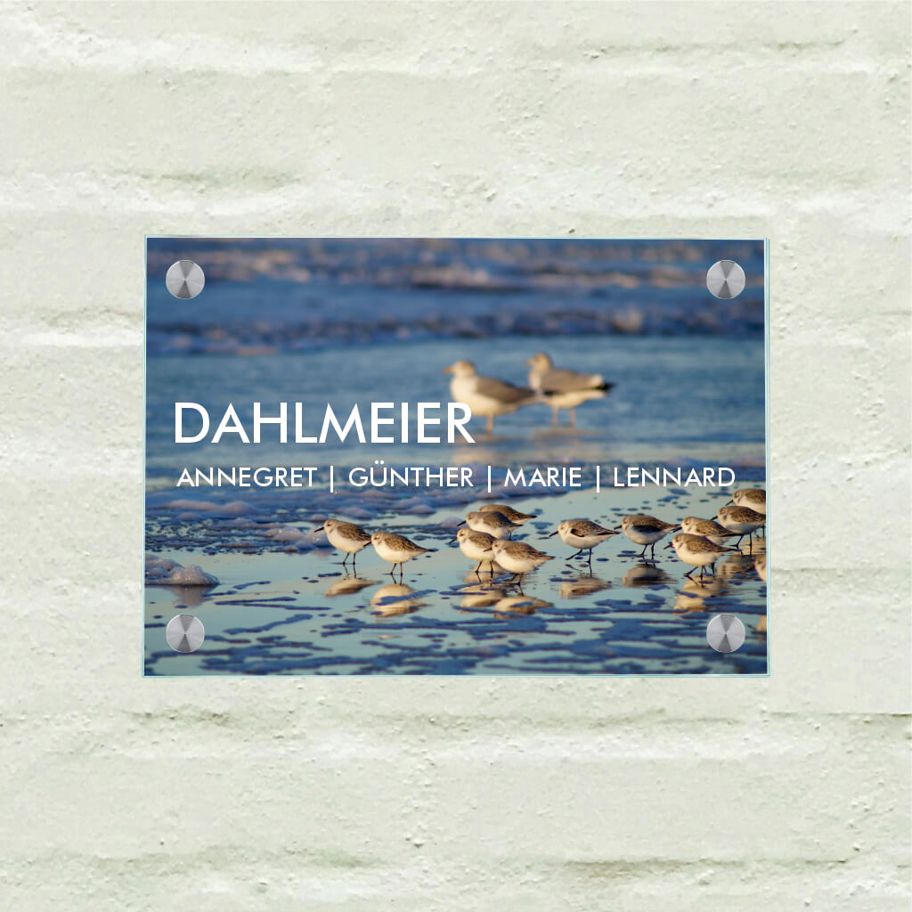 Personalisiertes Familienschild Strandläufer personalisiert