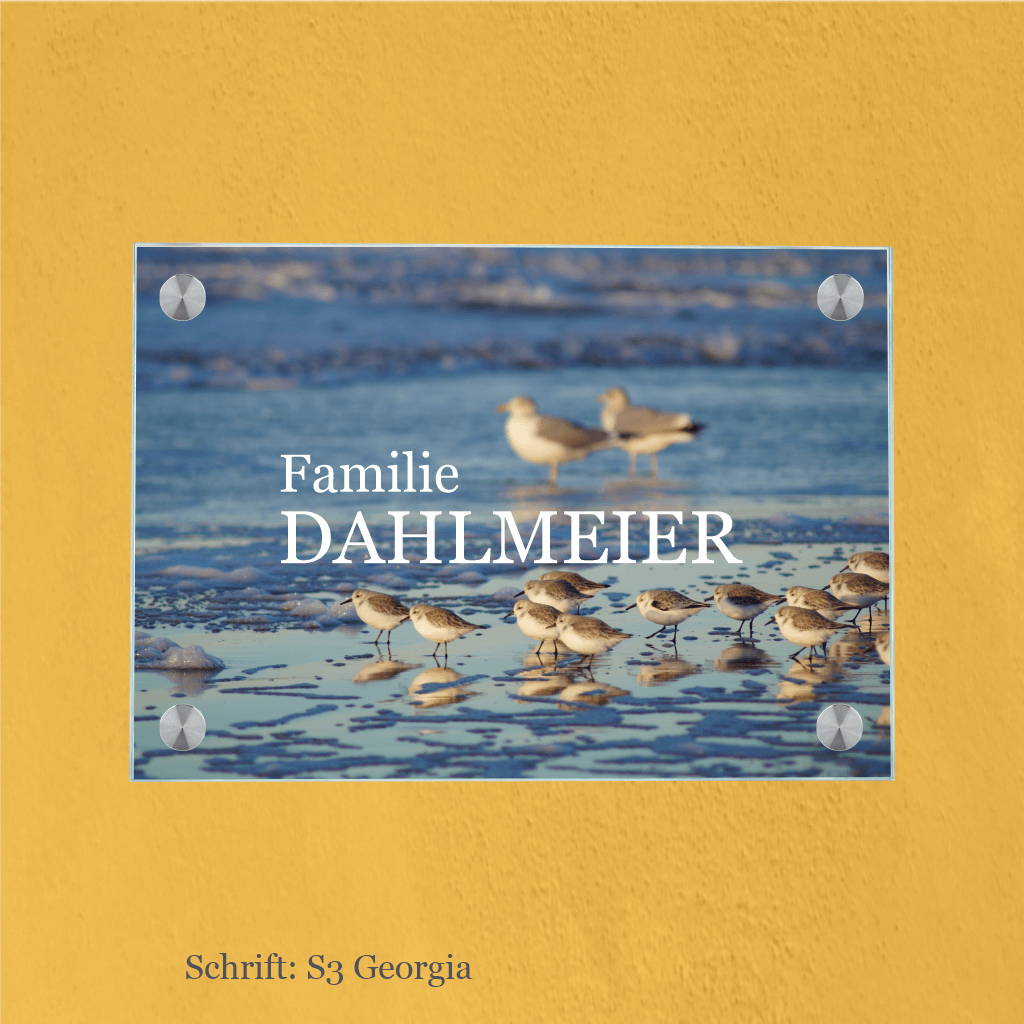 Personalisiertes Familienschild Strandläufer personalisiert