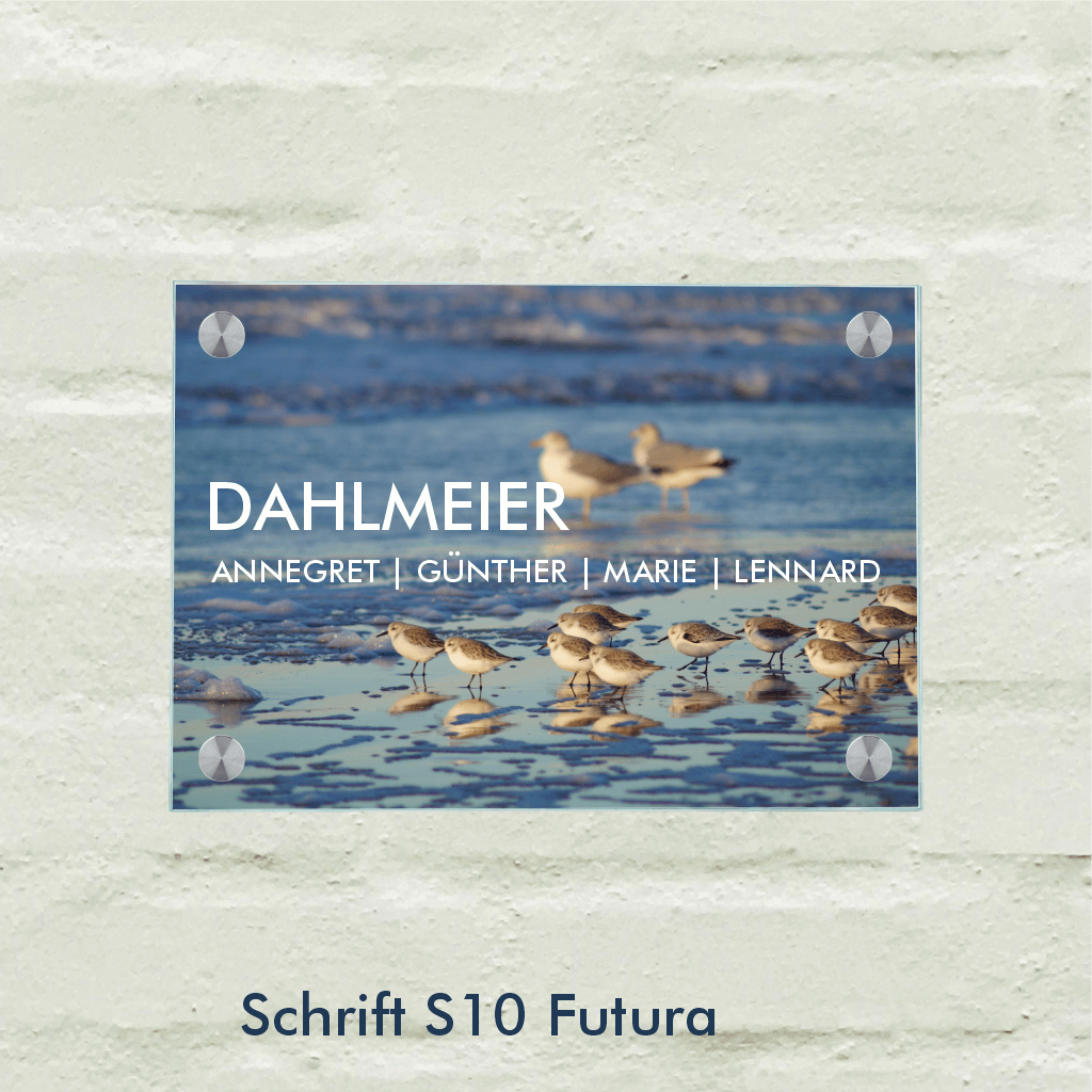 Personalisiertes Familienschild Strandläufer personalisiert