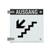 Winkelschild Ausgang mit Balken, 2 Scheiben mit Glasverbinder