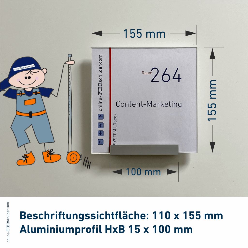 Türschilder Lübeck für Ihr Büro - mit Scheiben aus Acrylglas in verschiedenen Farben 2