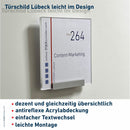 Türschilder Lübeck für Ihr Büro - mit Scheiben aus Acrylglas in verschiedenen Farben 5