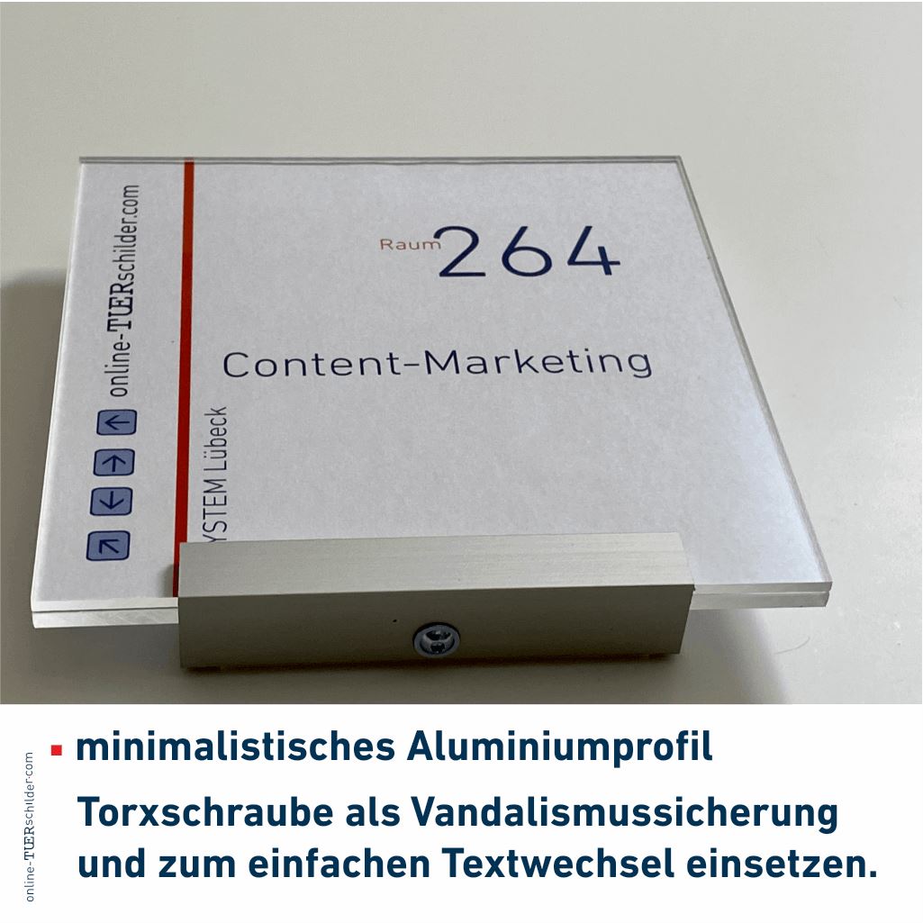 Türschilder Lübeck für Ihr Büro - mit Scheiben aus Acrylglas in verschiedenen Farben 6