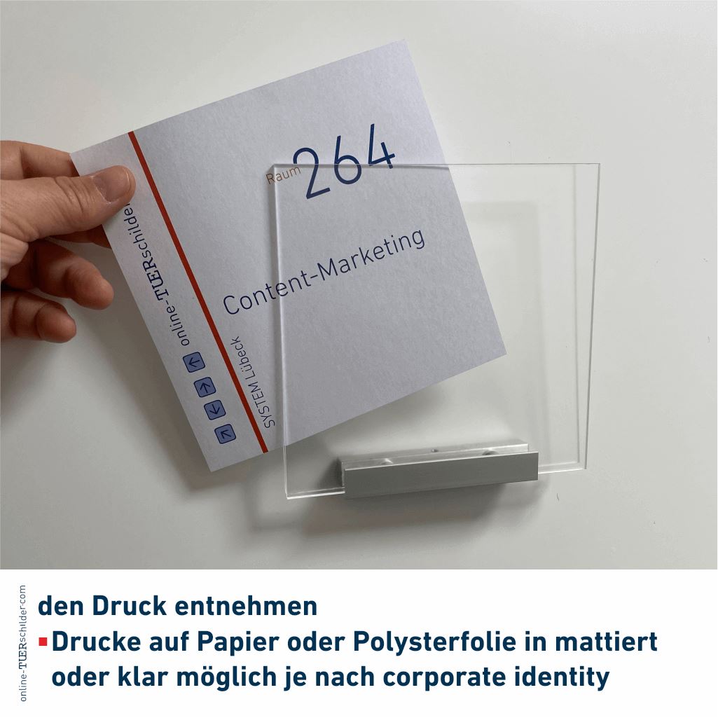 Türschilder Lübeck für Ihr Büro - mit Scheiben aus Acrylglas in verschiedenen Farben 9