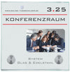 Staffel Modernes Türschild Glas-Edelstahl 4b