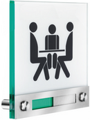 Türschild für Ihr Büro aus Glas mit 2 Haltern astr