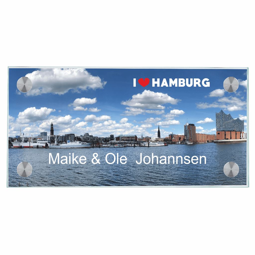 Türschilder I love Hamburg 1