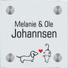 Namensschilder Dog love Cat personalisiert
