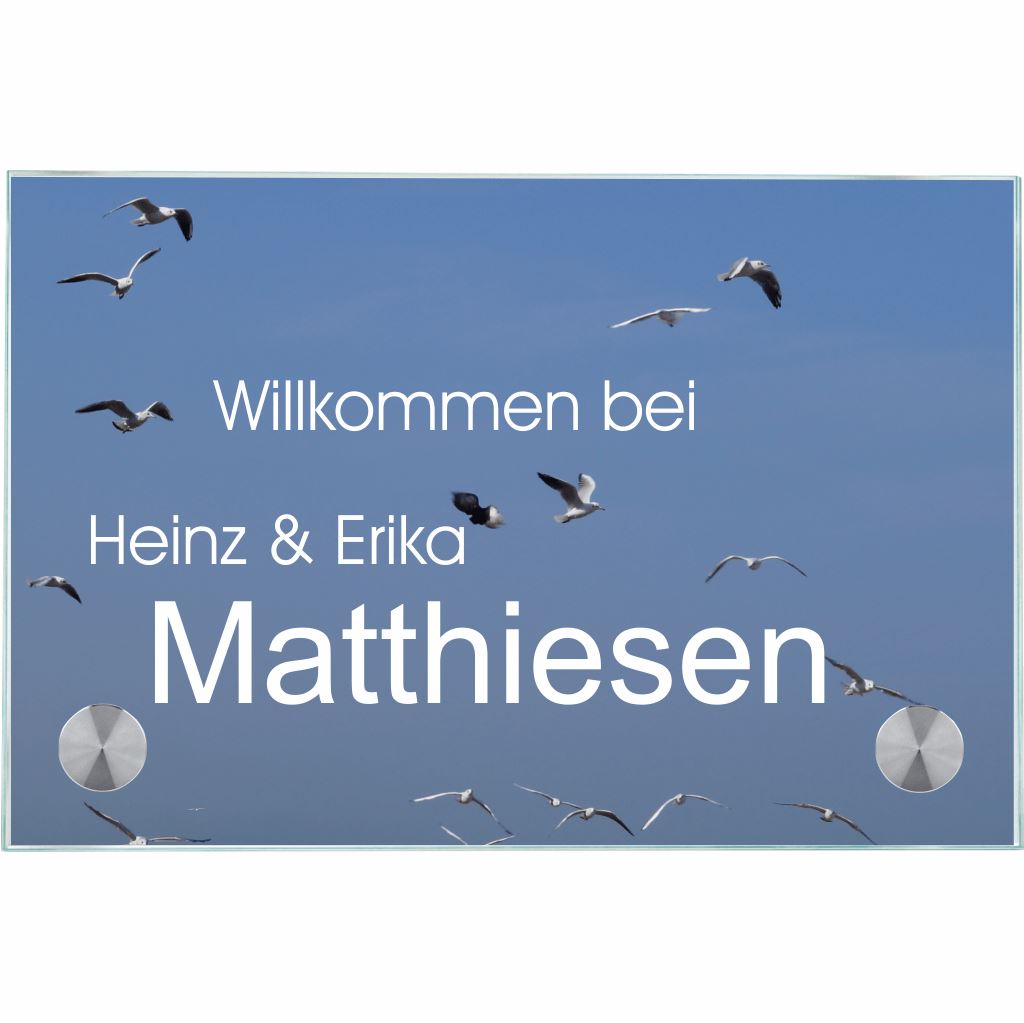 Namensschild Haustür Fliegende Möwen 1 
