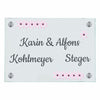 Haustürschilder Rosa Blumen personalisiert - Haustürschild