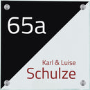 Haustürschilder Diagonal personalisiert Haustürschild Diagonal online-tuerschilder.com 130x130mm Schwarz 
