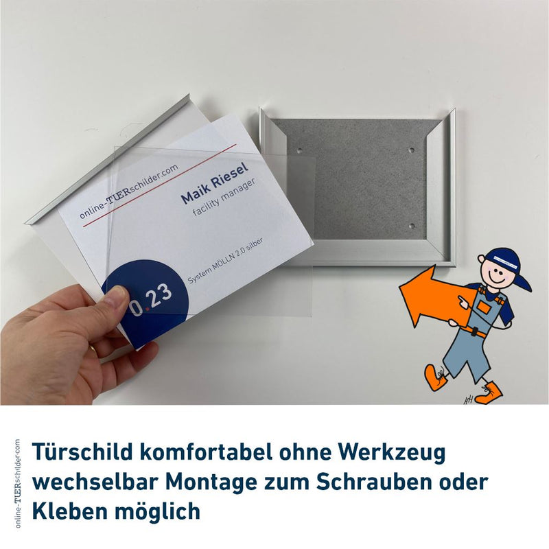 Türschild für Ihr Büro Mölln 2.0 - mit Alu-Rahmen, PET-Abdeckplatte - Türschilder Mölln - 3