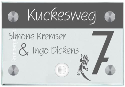 Namensschilder Haustür mit Klingelknopf Motiv Kuckuck 1