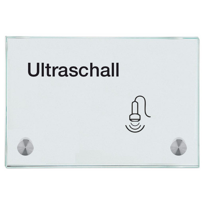 Praxisschild aus Glas Ultraschall 8