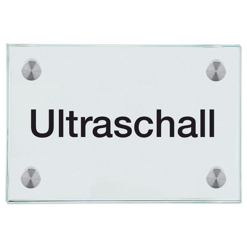 Praxisschild aus Glas Ultraschall 3