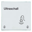 Praxisschild aus Glas Ultraschall 1