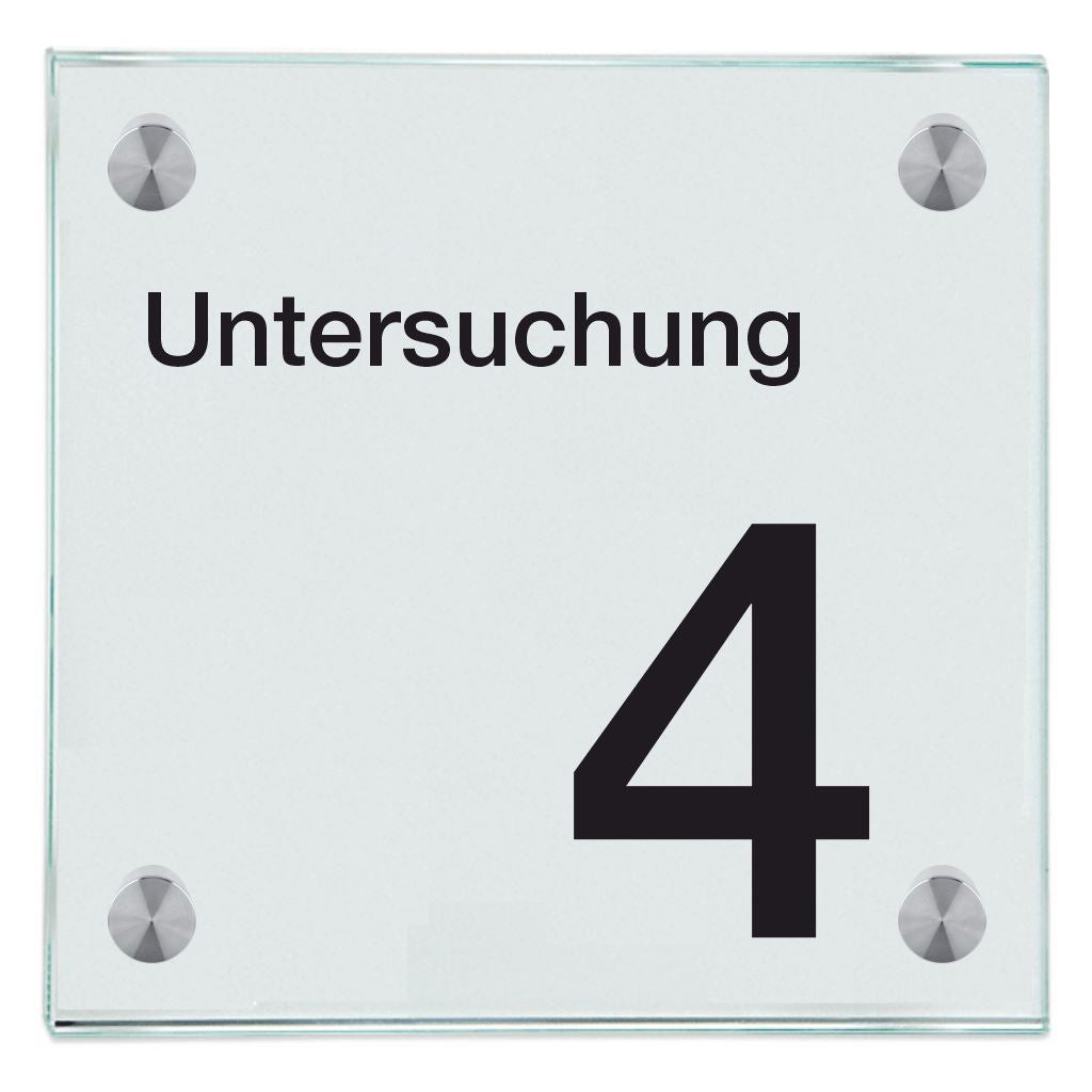 Praxisschilder aus Glas Untersuchung 4 3