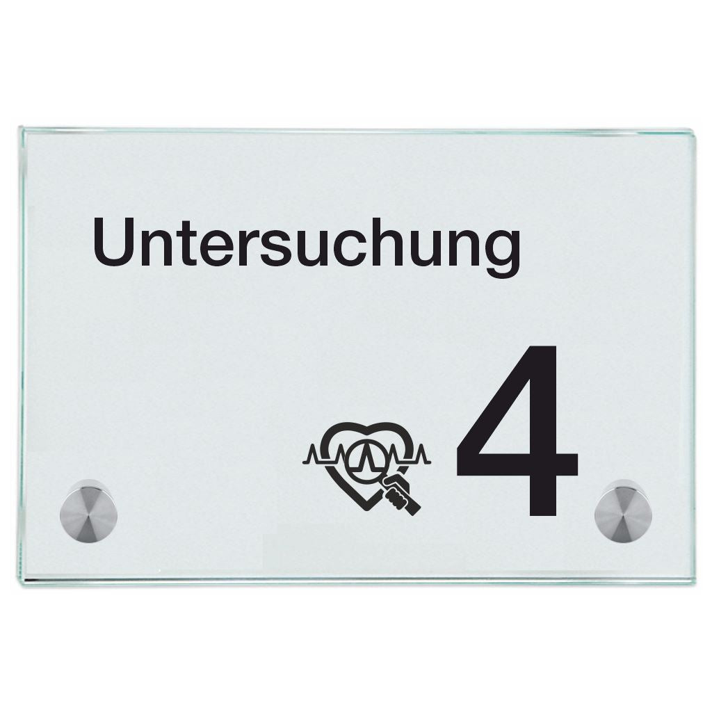 Praxisschilder aus Glas Untersuchung 4 9