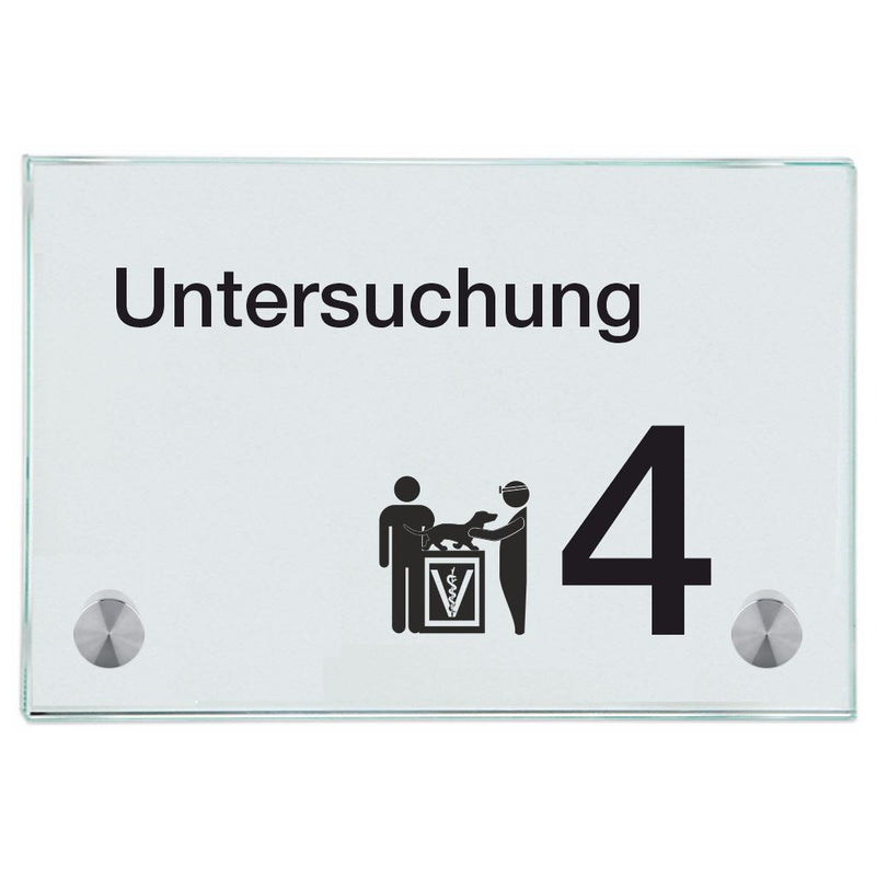 Praxisschilder aus Glas Untersuchung 4 5