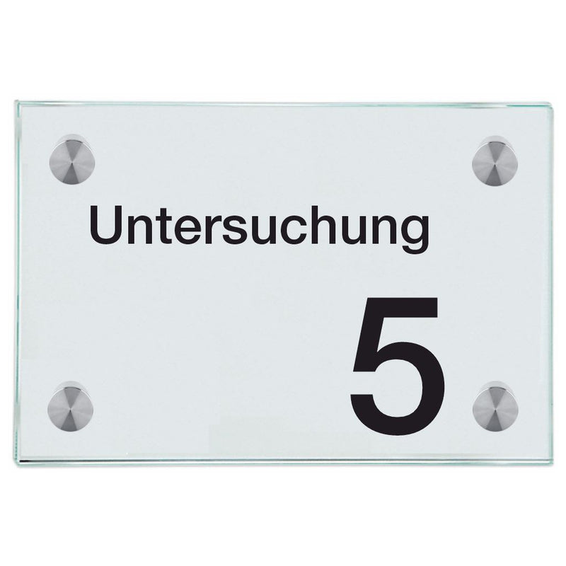 Praxisschilder aus Glas Untersuchung 5 1