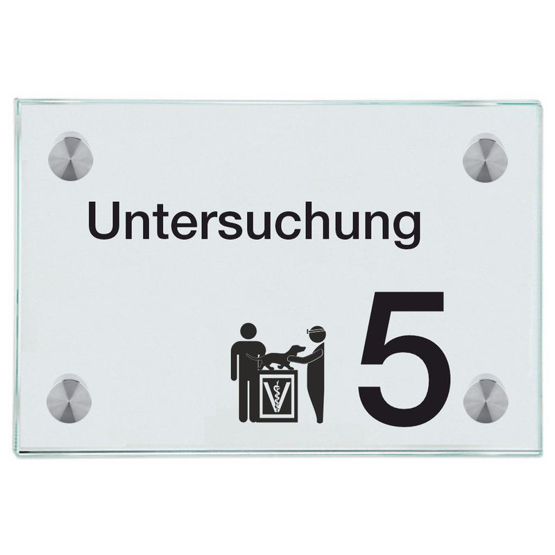 Praxisschilder aus Glas Untersuchung 5 5