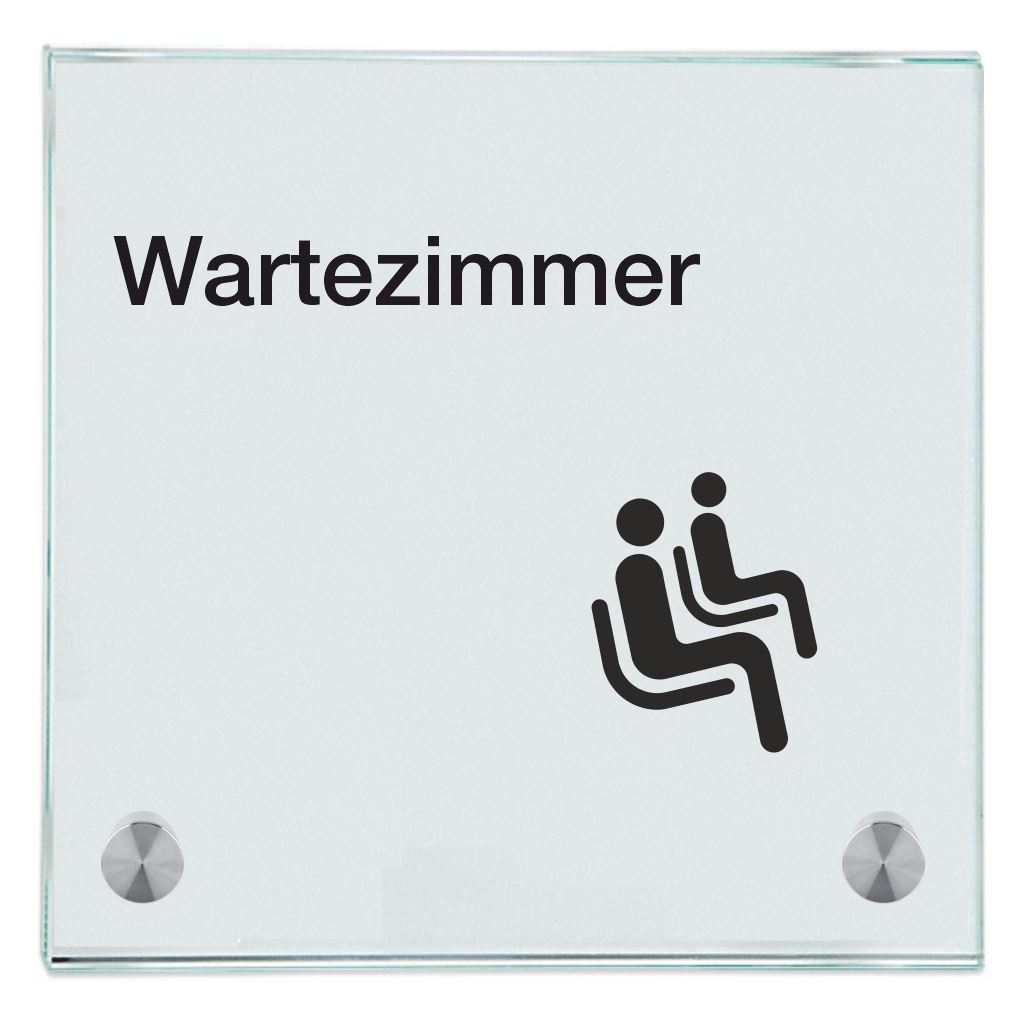 Praxisschild aus Glas Wartezimmer Praxisschild aus 2