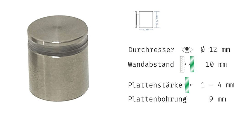 Abstandshalter Wiemerstedt zum Schrauben - Ø 12 mm WA: 10 / 12 mm 3