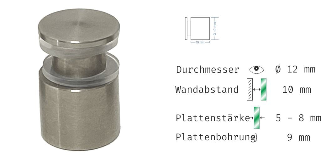 Abstandshalter Wiemerstedt zum Schrauben - Ø 12 mm WA: 10 / 12 mm 