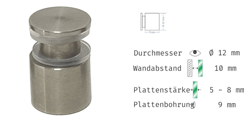 Abstandshalter Wiemerstedt zum Schrauben - Ø 12 mm WA: 10 / 12 mm 