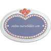 Familienschild aus Keramik Rosenblütenumrandung Größe 20,5 x 14 cm (BxH) personalisiert