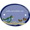 Türschild aus Keramik Vögelchen vor Nest auf Ast personalisiert Türschild  Hellblau 