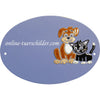 Familienschild aus Keramik Hund und Katze Größe 20,5 x 14 cm (BxH) personalisiert