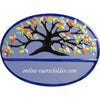 Familienschild aus Keramik Bunter Lebensbaum Größe 23,5 x 17,5 cm (BxH) personalisiert