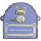 Türschild aus Keramik Einhorn,violetter Rand personalisiert Türschild Keramik Einhorn - Hellblau 