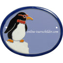 Türschild aus Keramik Pinguin auf Eisscholle 1 